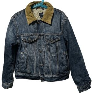 Gap kids Sherpa quilted lined denim jacket